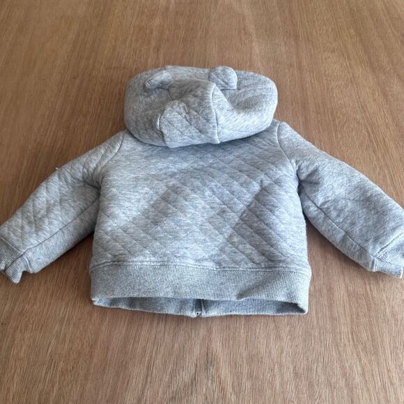 Simple Joys by Carter’s Baby 12M Sherpa Lined Quilted Hoodie Gray - Picture 2 of 6